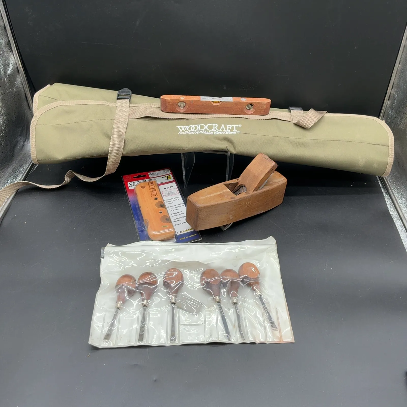 Woodworking Chisels, Hand Planes, Level & Tool Roll