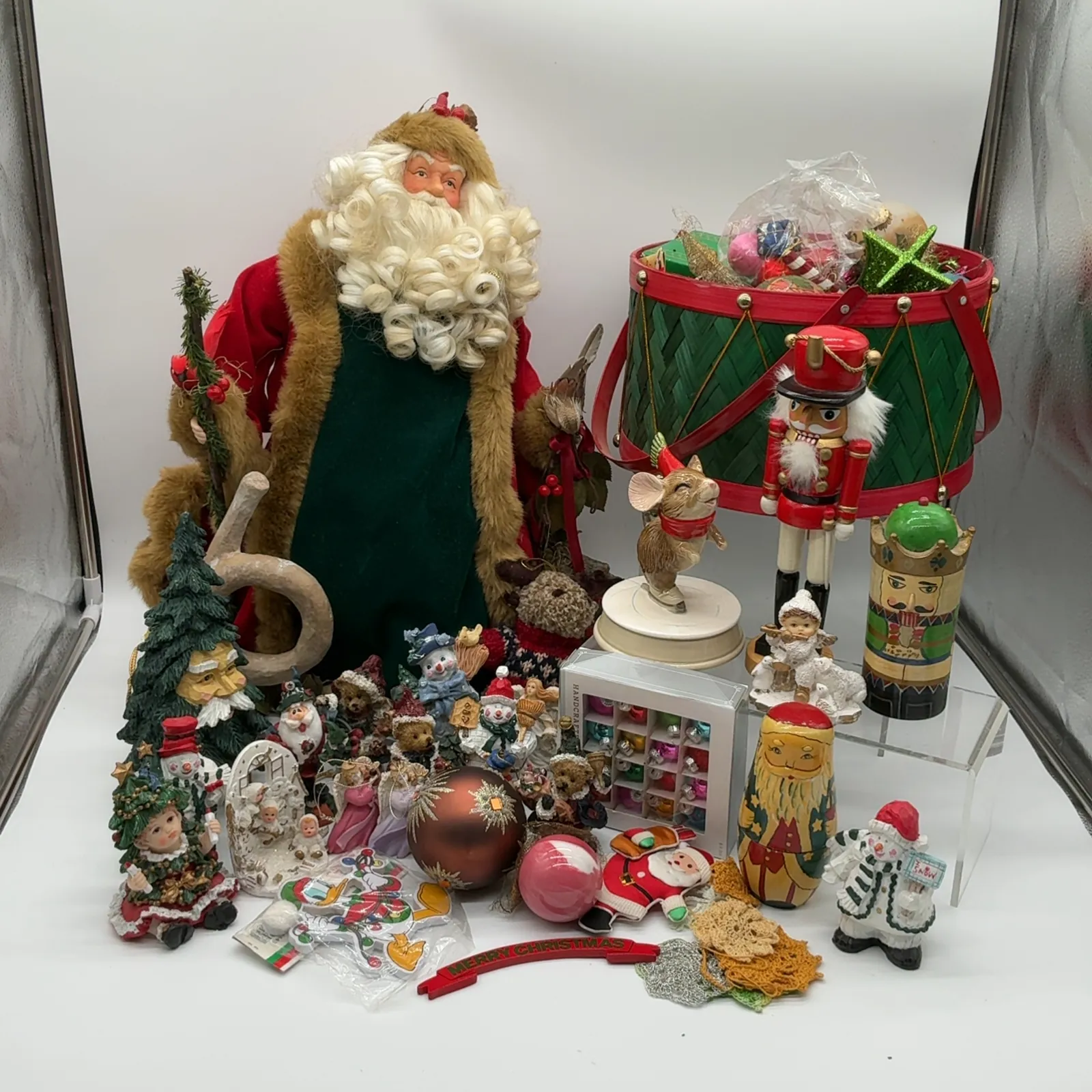 Large Mixed Christmas Decor Figurine Lot