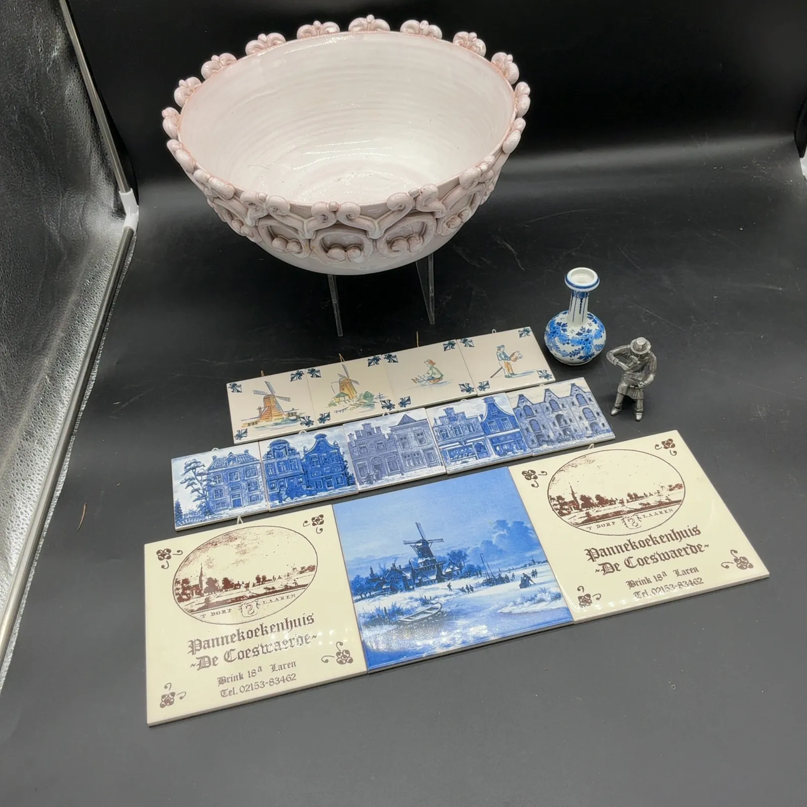 Ceramic Bowl Dutch Decorative Tile Lot