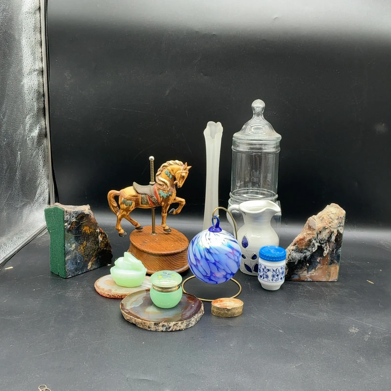 Mixed Decorative Glass Stone Trinket Box Lot