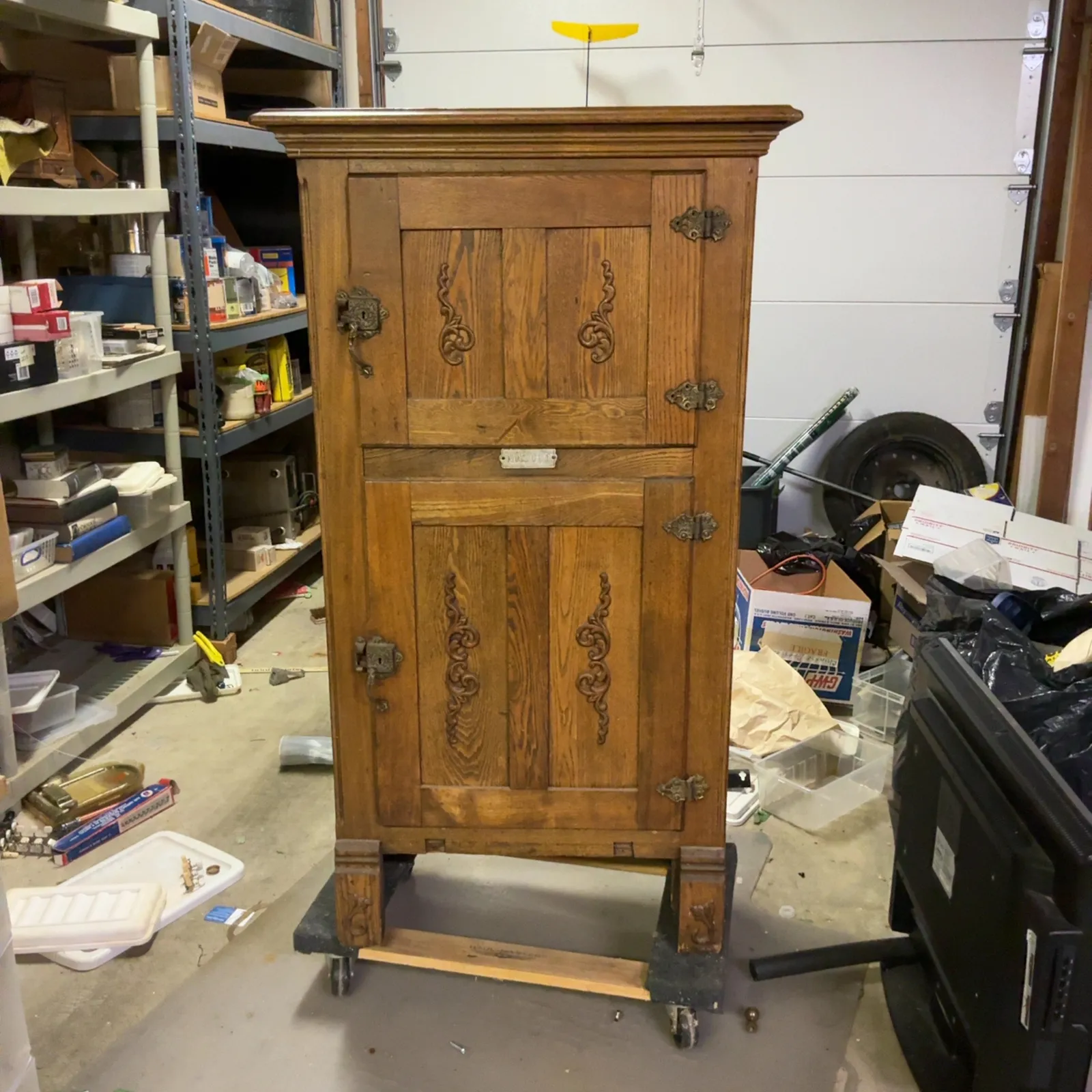 Mascot Wooden Two-Door Icebox Cabinet