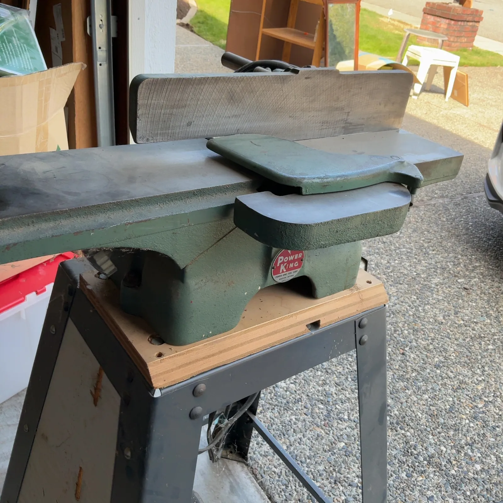 Vintage Power King Cast Iron Wood Jointer