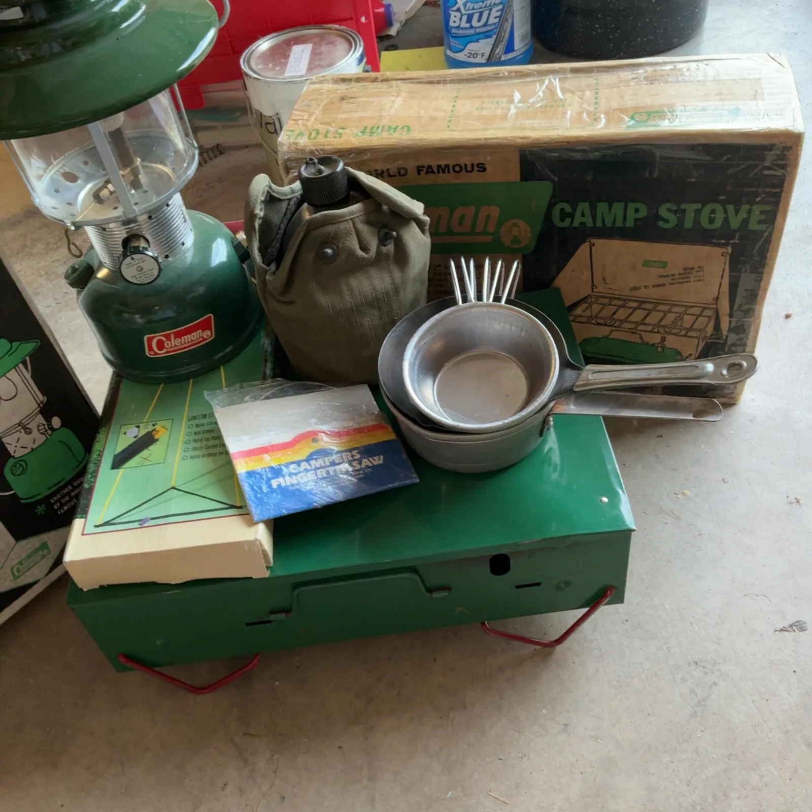 Coleman Lantern Camp Stove and Vintage Camping Gear