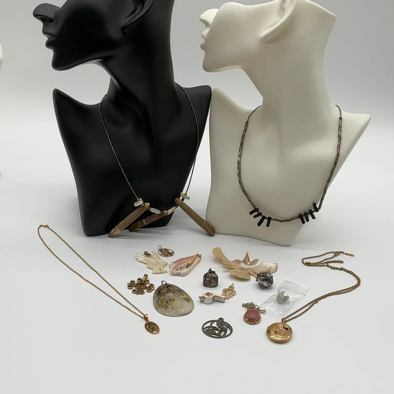 Mixed Costume Jewelry Necklaces Pendants and Charms