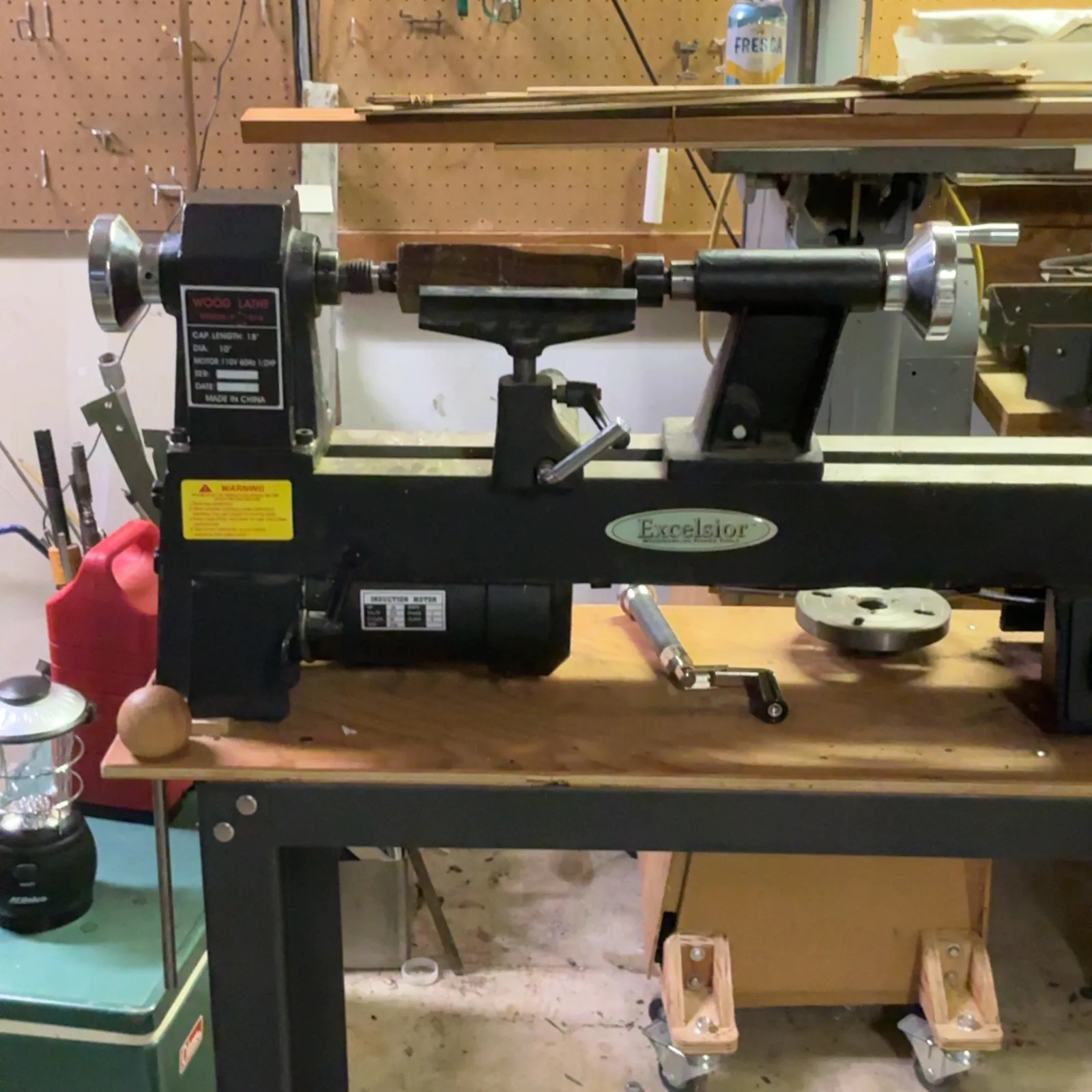 Excelsior 10 x 18 Wood Lathe with Rolling Stand