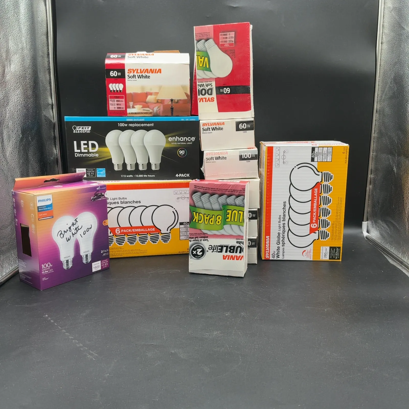 Mixed Sylvania Philips Feit LED Light Bulb Lot