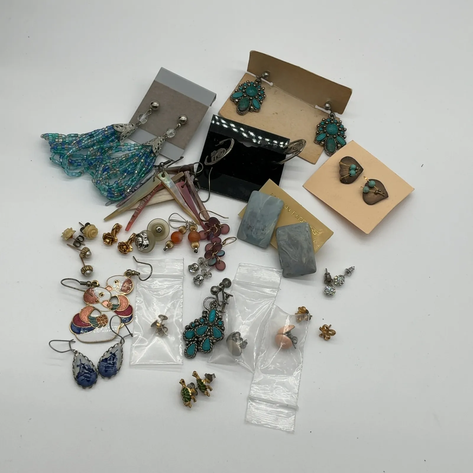 Mixed Semi-Precious Stone and Costume Earrings Lot