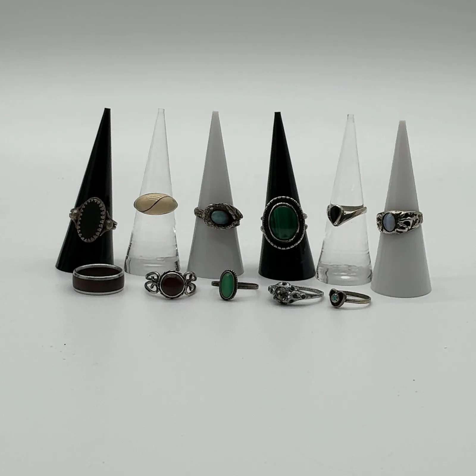 11 Silver-Content Cabochon and Statement Rings