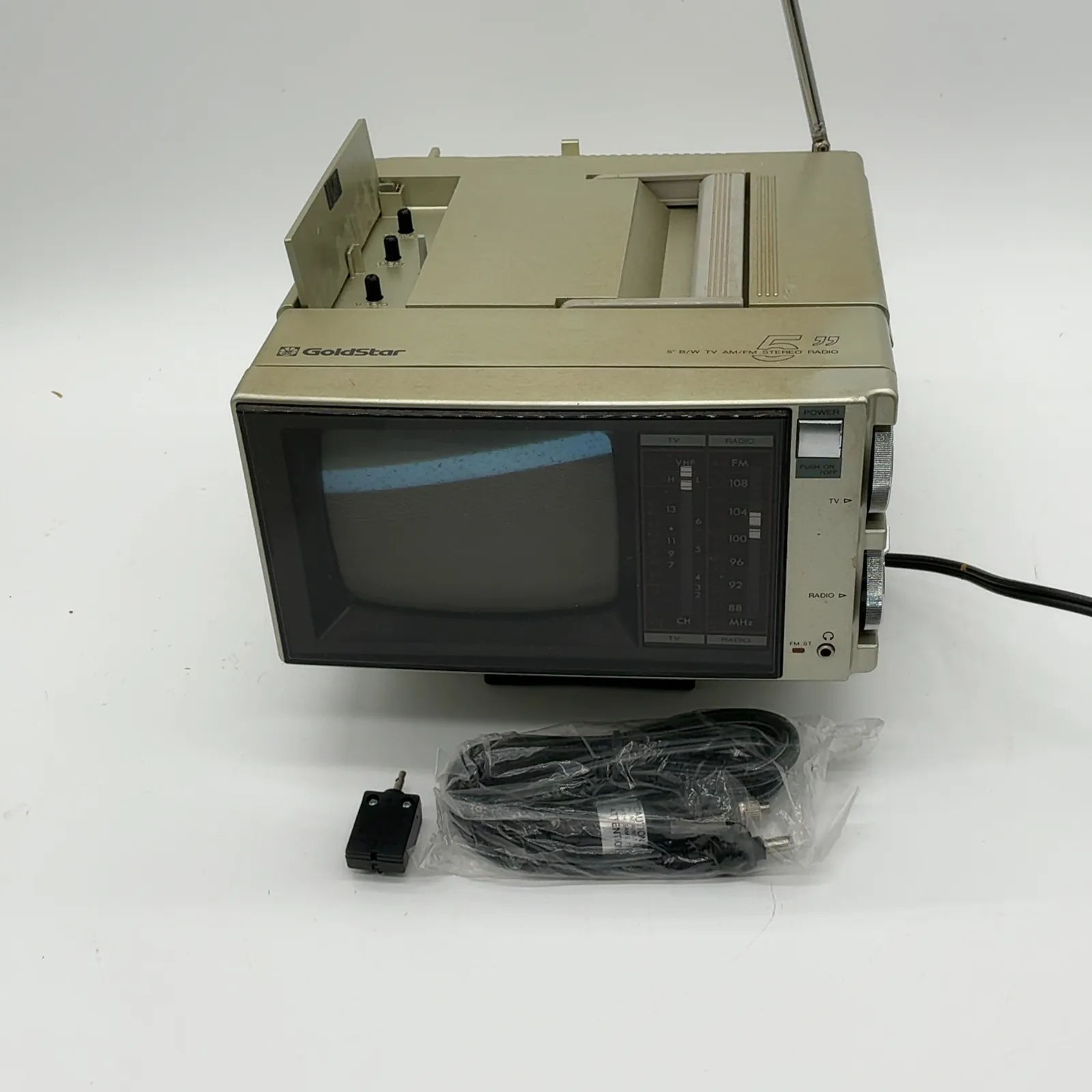 GoldStar 5 Inch Portable B&W TV AM FM Radio