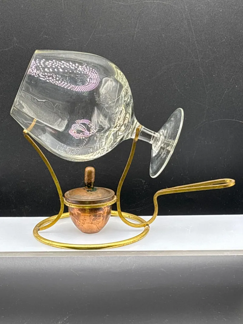 Vintage Spirit Warmer Brandy Whiskey Liqueur Glass Set - Sequim Estate Auction – A Life of Adventure & Humor | Ocean Bid Auction
