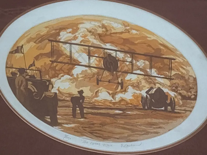 Signed Cantin “The Great Race” Etching Aviation Art Framed - Sequim Estate Auction – A Life of Adventure & Humor | Ocean Bid Auction