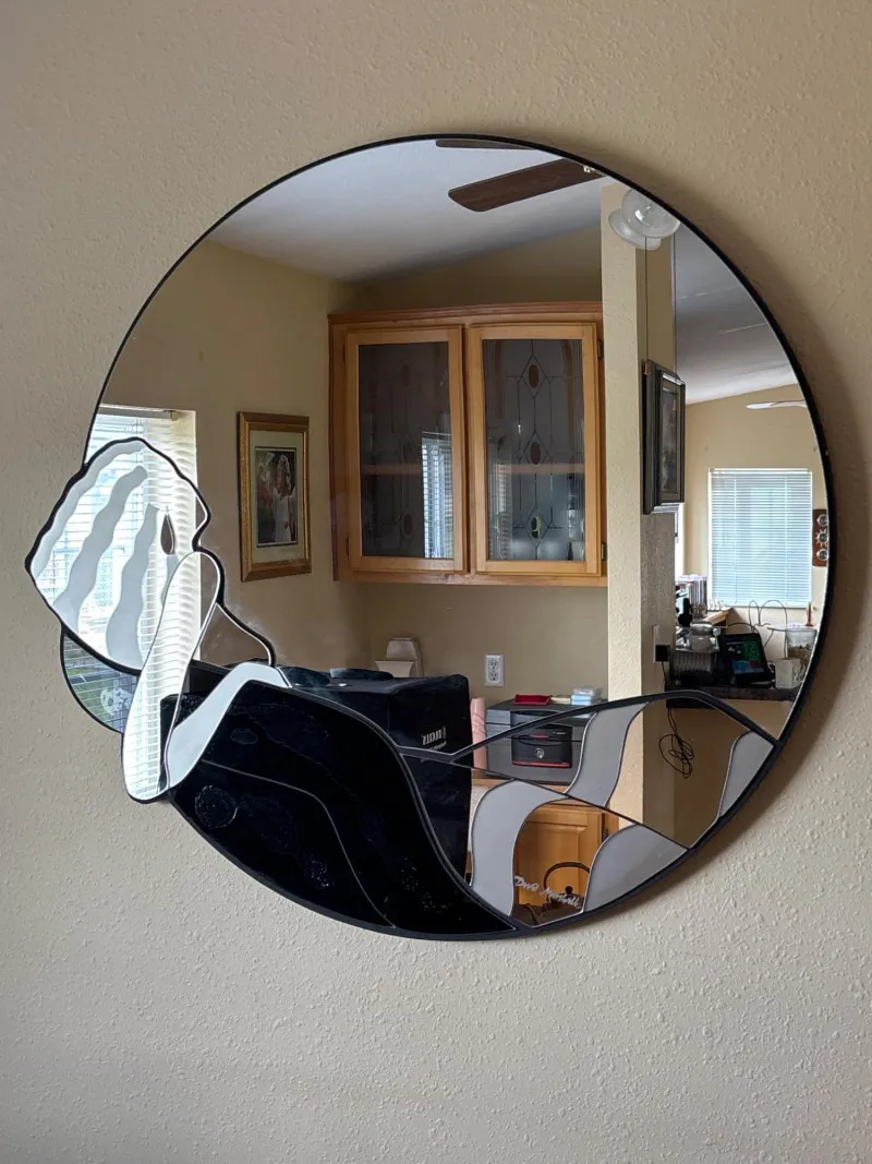 David Marshall Signed Art Mirror Round Decorative Wall Mirror - Sequim Estate Auction – A Life of Adventure & Humor | Ocean Bid Auction