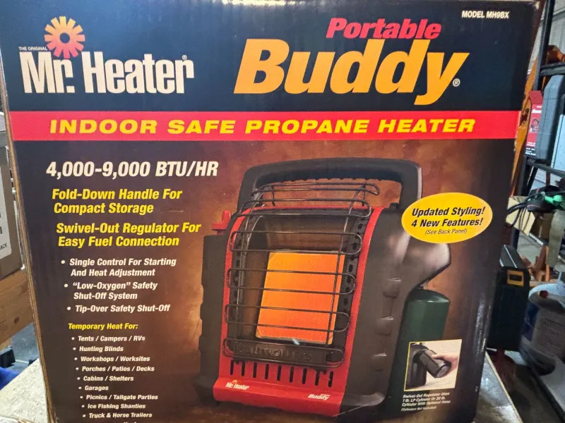 Mr. Heater Portable Buddy Indoor Safe Propane Heater w/ Box - Sequim Estate Auction – A Life of Adventure & Humor | Ocean Bid Auction