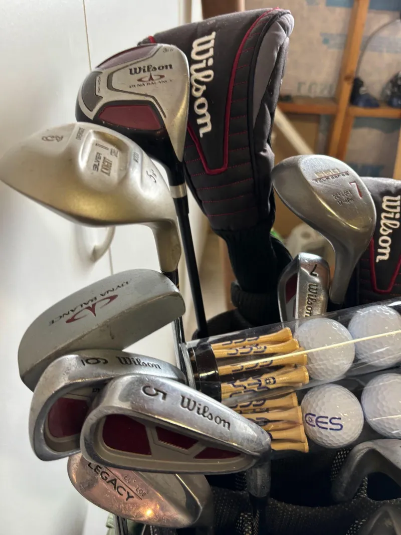 Wilson Golf Club Set w/ Bag Balls Tees Irons Woods Complete - Sequim Estate Auction – A Life of Adventure & Humor | Ocean Bid Auction