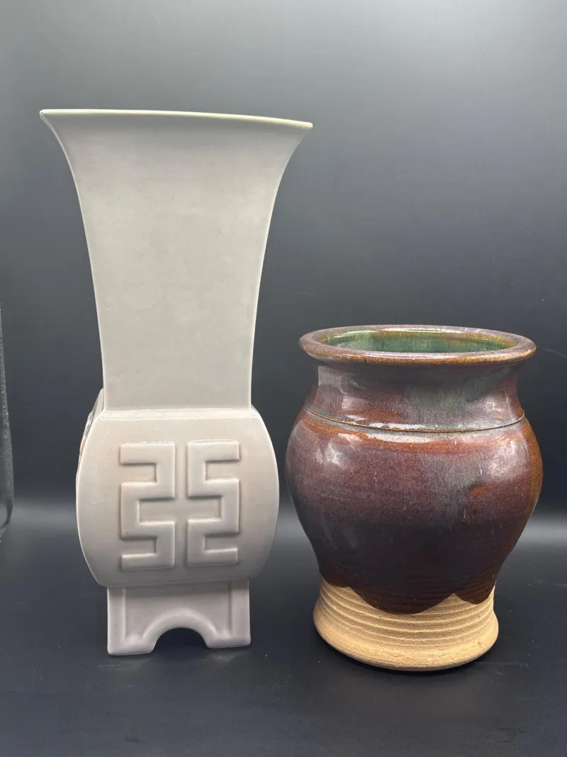 Modern & Cottagecore Ceramic Vase Pair Sculptural Pottery - Sequim Estate Auction – A Life of Adventure & Humor | Ocean Bid Auction