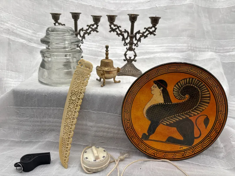 Eclectic Decor Lot Brass Candelabra Plate Insulator More - Sequim Estate Auction – A Life of Adventure & Humor | Ocean Bid Auction