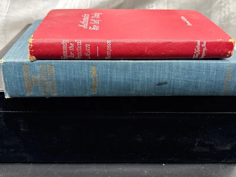 Vintage Webster Dictionary & Math Book Hardcover Decor Set - Sequim Estate Auction – A Life of Adventure & Humor | Ocean Bid Auction