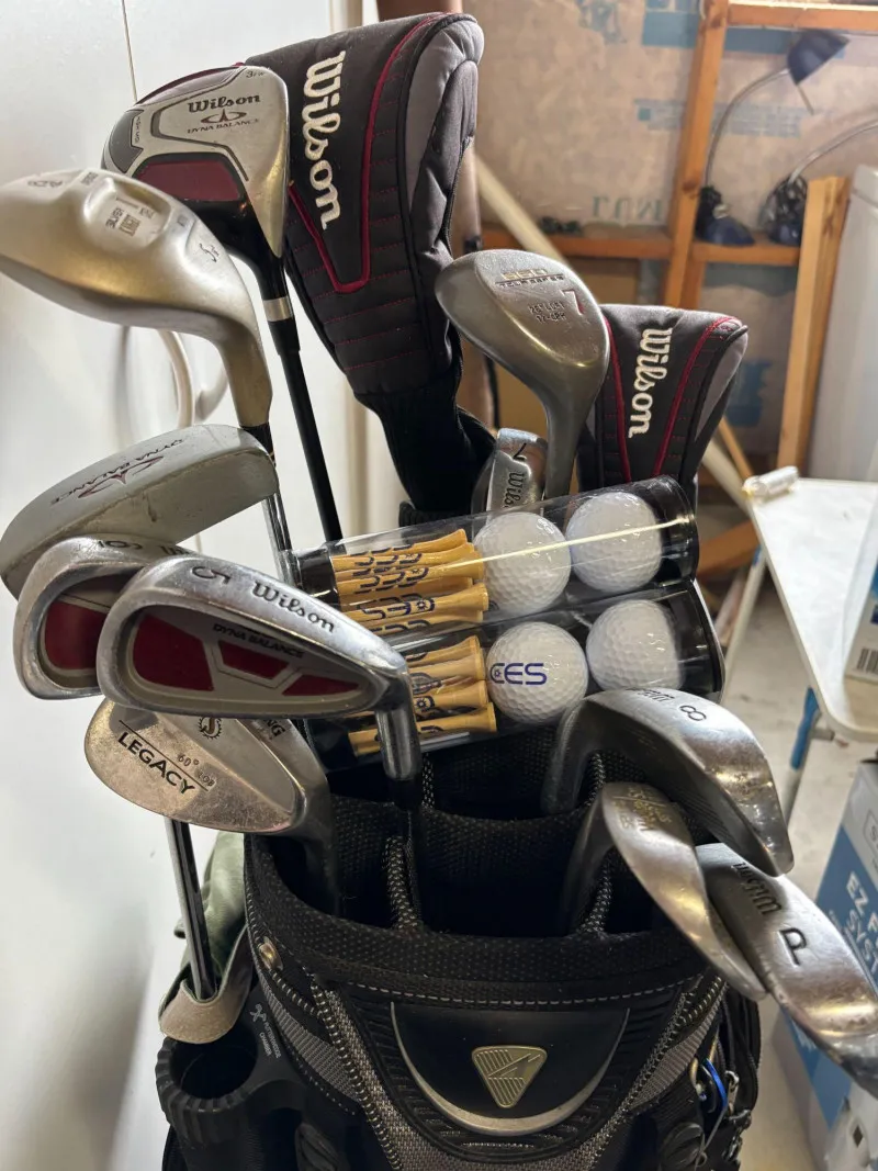 Wilson Golf Club Set w Bag Irons Woods Balls Tees Complete - Sequim Estate Auction – A Life of Adventure & Humor | Ocean Bid Auction