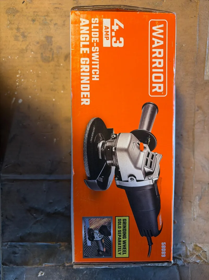 Warrior 4.3 Amp Slide-Switch Angle Grinder – In Box - Sequim #2: Cars, Tools & Shop Liquidation – Everything Must Go! | Ocean Bid Auction