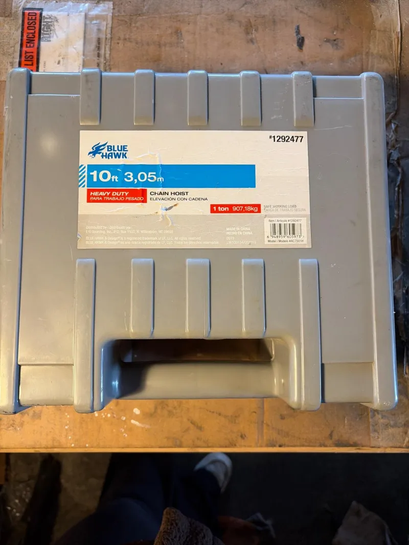Blue Hawk 1-Ton Chain Hoist – 10 ft Lift, Heavy Duty - Sequim #2: Cars, Tools & Shop Liquidation – Everything Must Go! | Ocean Bid Auction