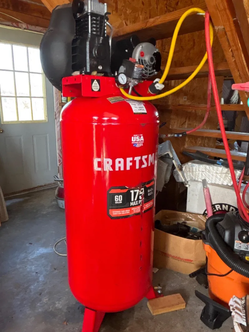 Craftsman 60 Gallon Vertical Air Compressor – 175 PSI Max - Sequim #2: Cars, Tools & Shop Liquidation – Everything Must Go! | Ocean Bid Auction