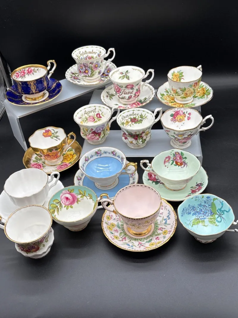 15pc Royal Albert & Paragon English Bone China Teacup Collection - Designer Decor and Other Treasures | Ocean Bid Auction