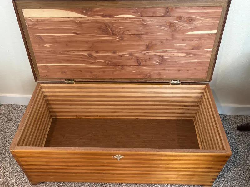 Handmade Mixed Wood Chest with Cedar-Lined Lid - Designer Decor and Other Treasures | Ocean Bid Auction