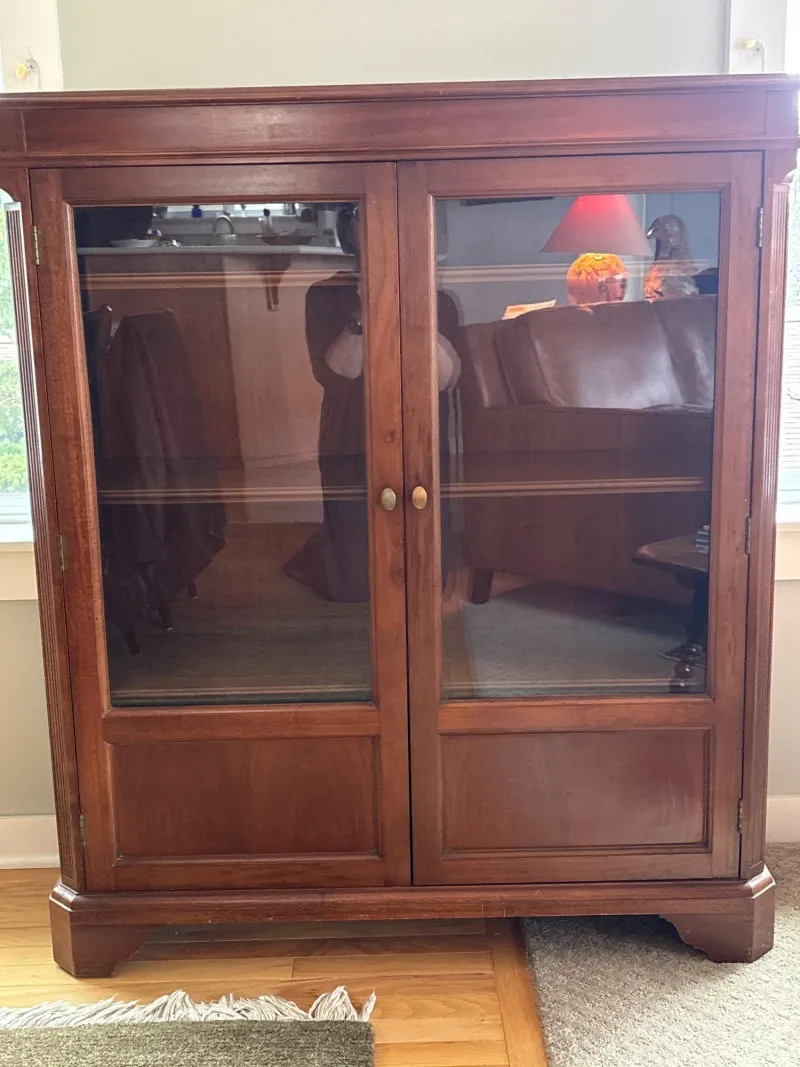 Antique French Empire Mahogany Display Armoire - Designer Decor and Other Treasures | Ocean Bid Auction