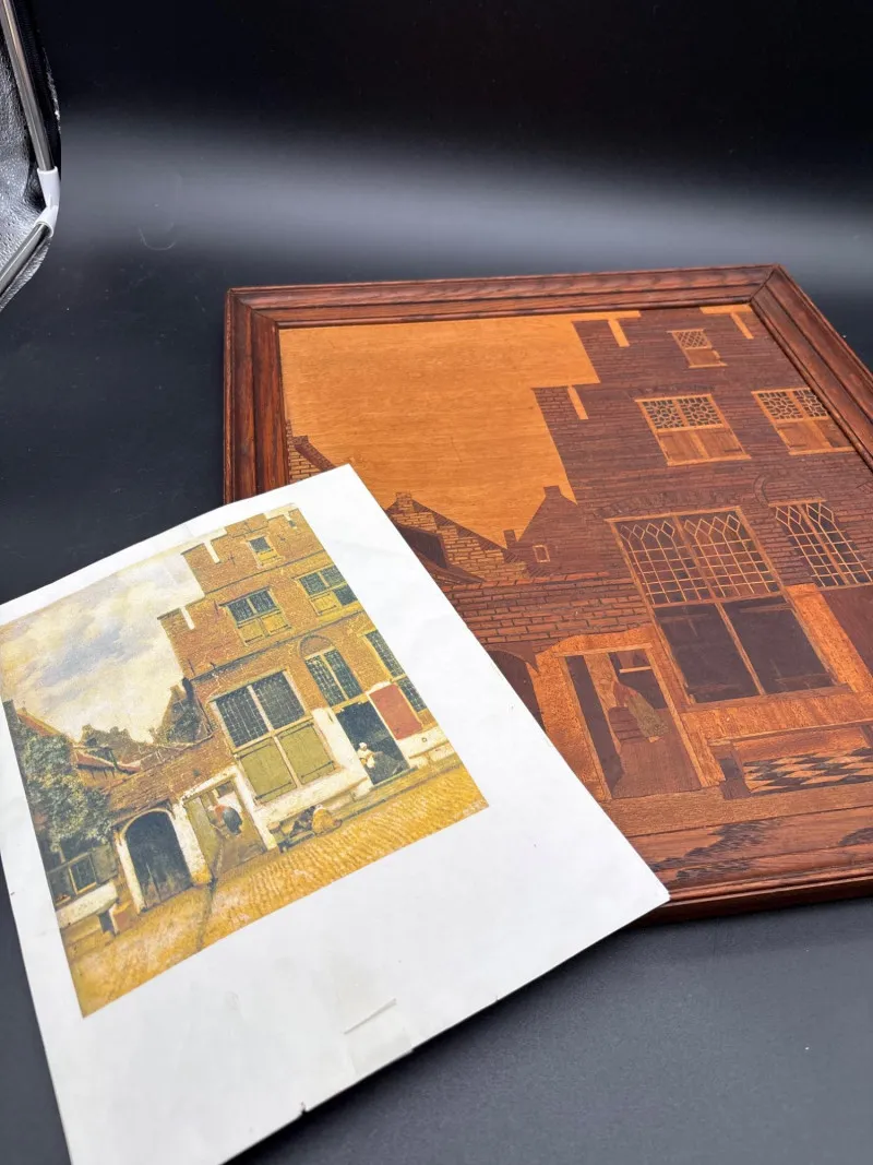 Vermeer "The Little Street" Inlaid Wood Art Piece - Designer Decor and Other Treasures | Ocean Bid Auction