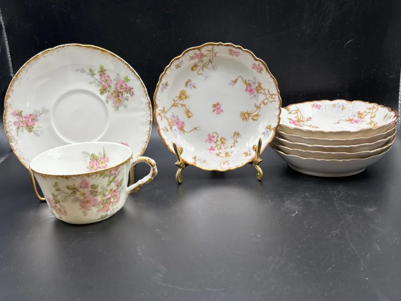 7pc Genuine Limoges France - Berry Bowls & Tea Set - Designer Decor and Other Treasures | Ocean Bid Auction