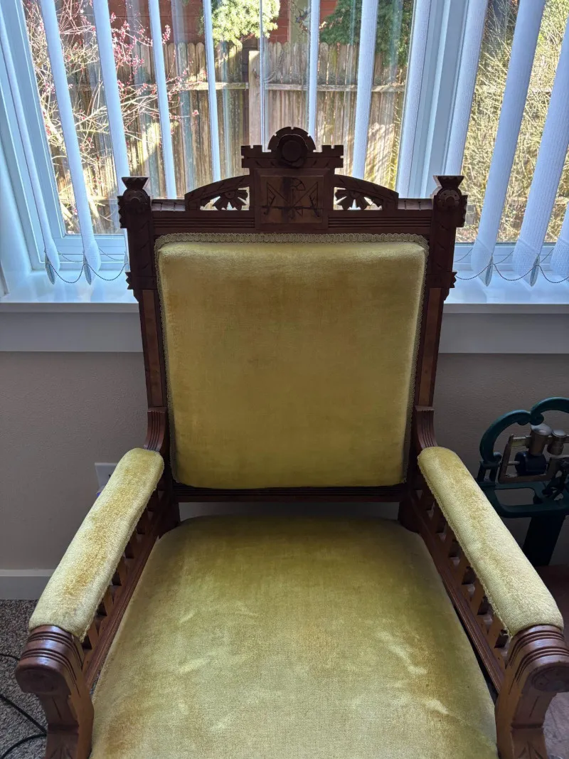 Antique Victorian Eastlake Walnut Parlor Chair - Designer Decor and Other Treasures | Ocean Bid Auction