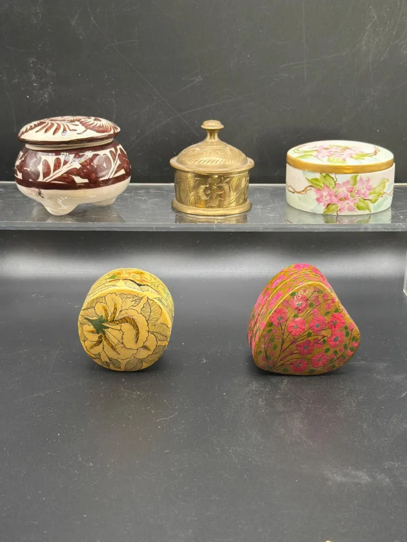 Vintage Trinket Box Lot Porcelain Brass Hand Painted Floral - Designer Decor and Other Treasures | Ocean Bid Auction