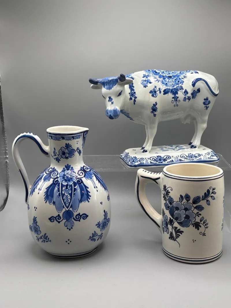 Delft Blue Cow Figurine Jug Pitcher Mug Holland Ceramic - Designer Decor and Other Treasures | Ocean Bid Auction