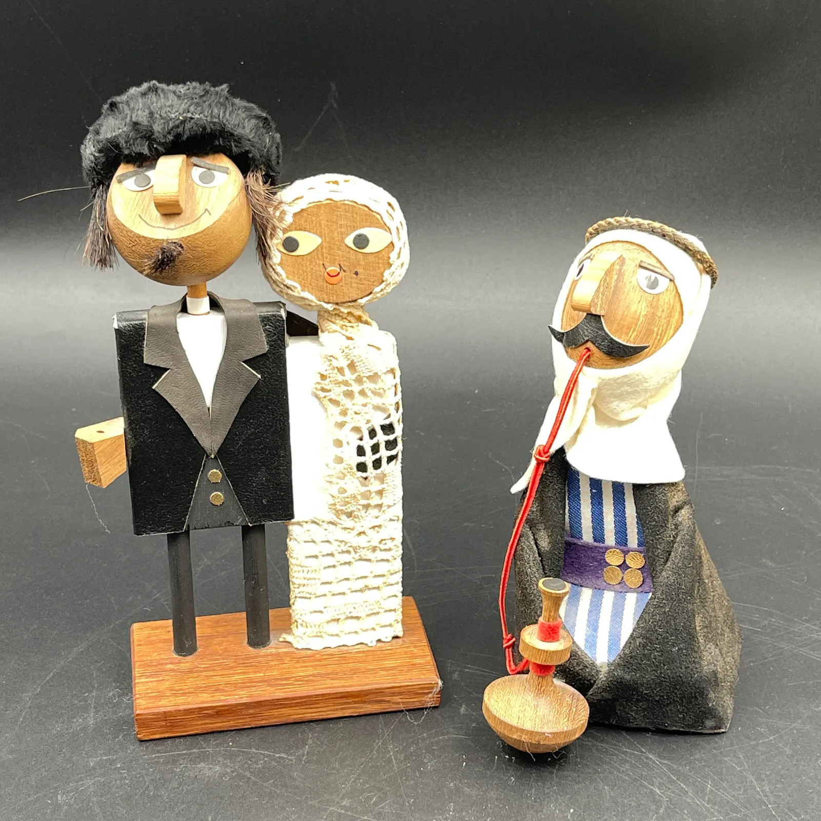 Frank Meisler Israel Wood Figures – Wedding Couple & Bedouin Hookah Smoker - Sterling Silver, Stones & Seattle History Estate Auction and 0% buyers premium! | Ocean Bid Auction