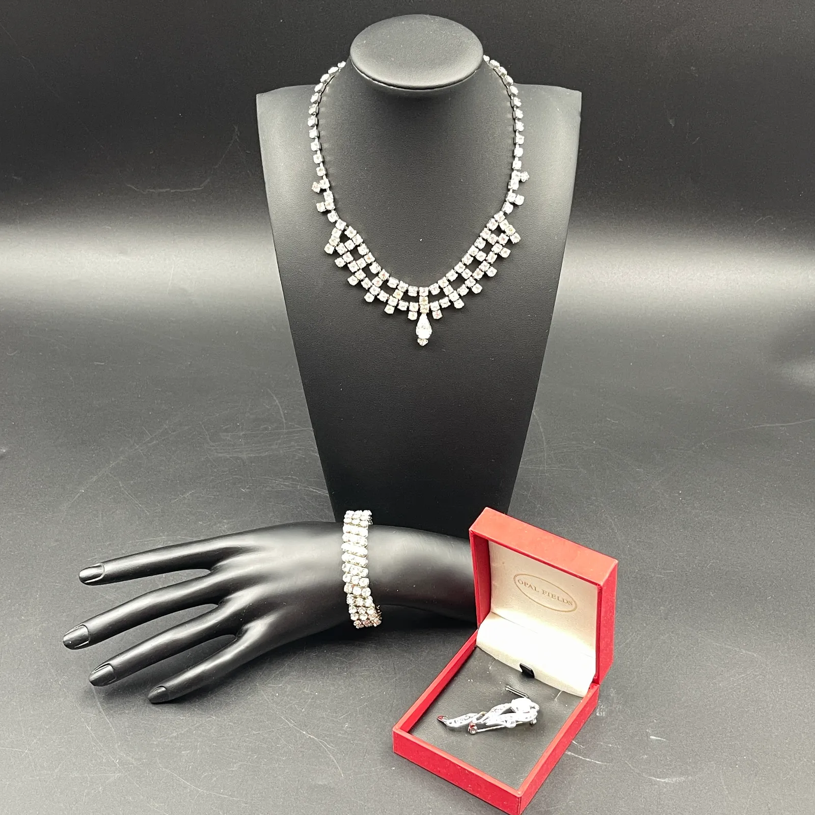 Vintage Rhinestone Jewelry & 925-Marked Brooch - Sterling Silver, Stones & Seattle History Estate Auction and 0% buyers premium! | Ocean Bid Auction