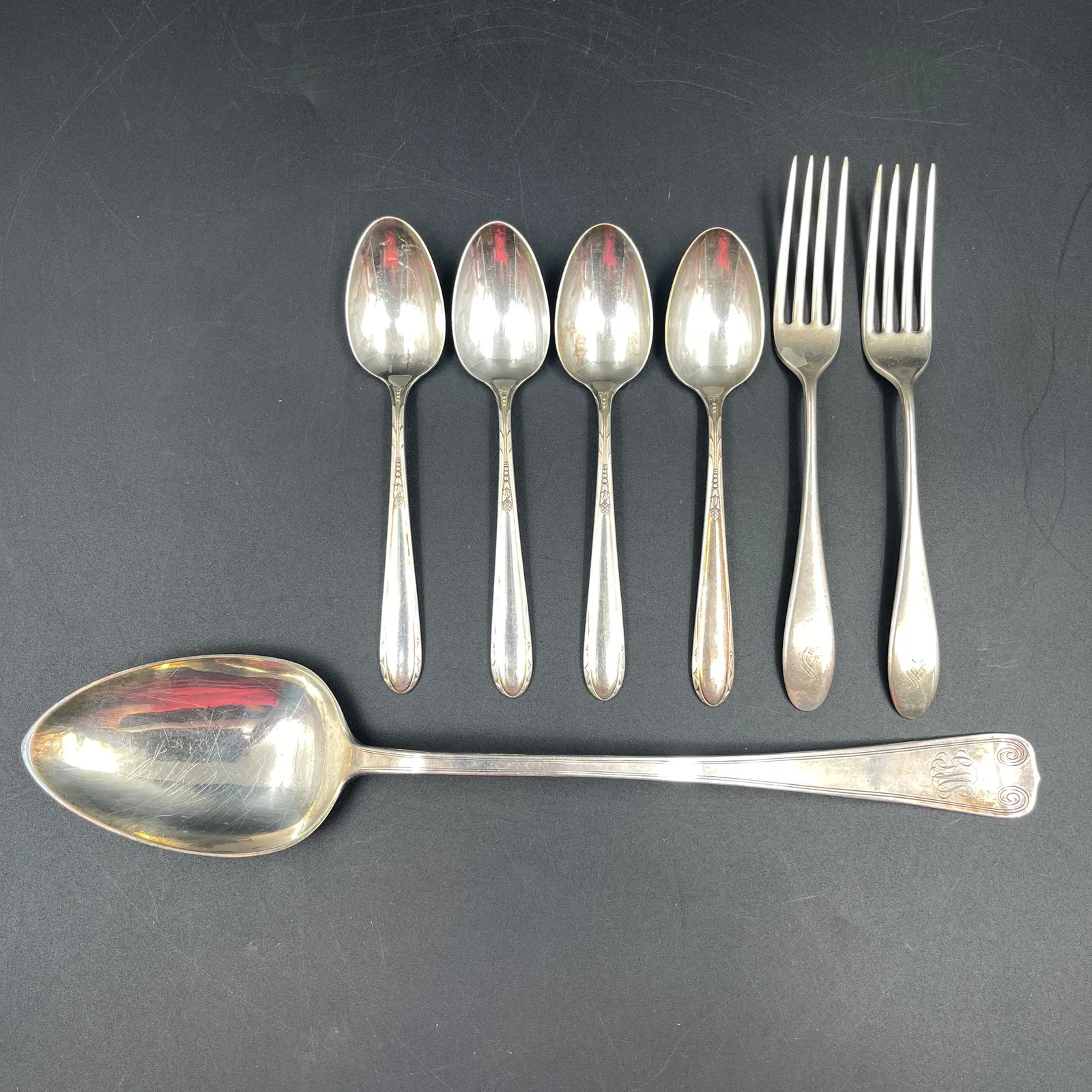 7 Pc Sterling Silver – Gorham Jefferson & Oneida Heiress Flatware - Sterling Silver, Stones & Seattle History Estate Auction and 0% buyers premium! | Ocean Bid Auction