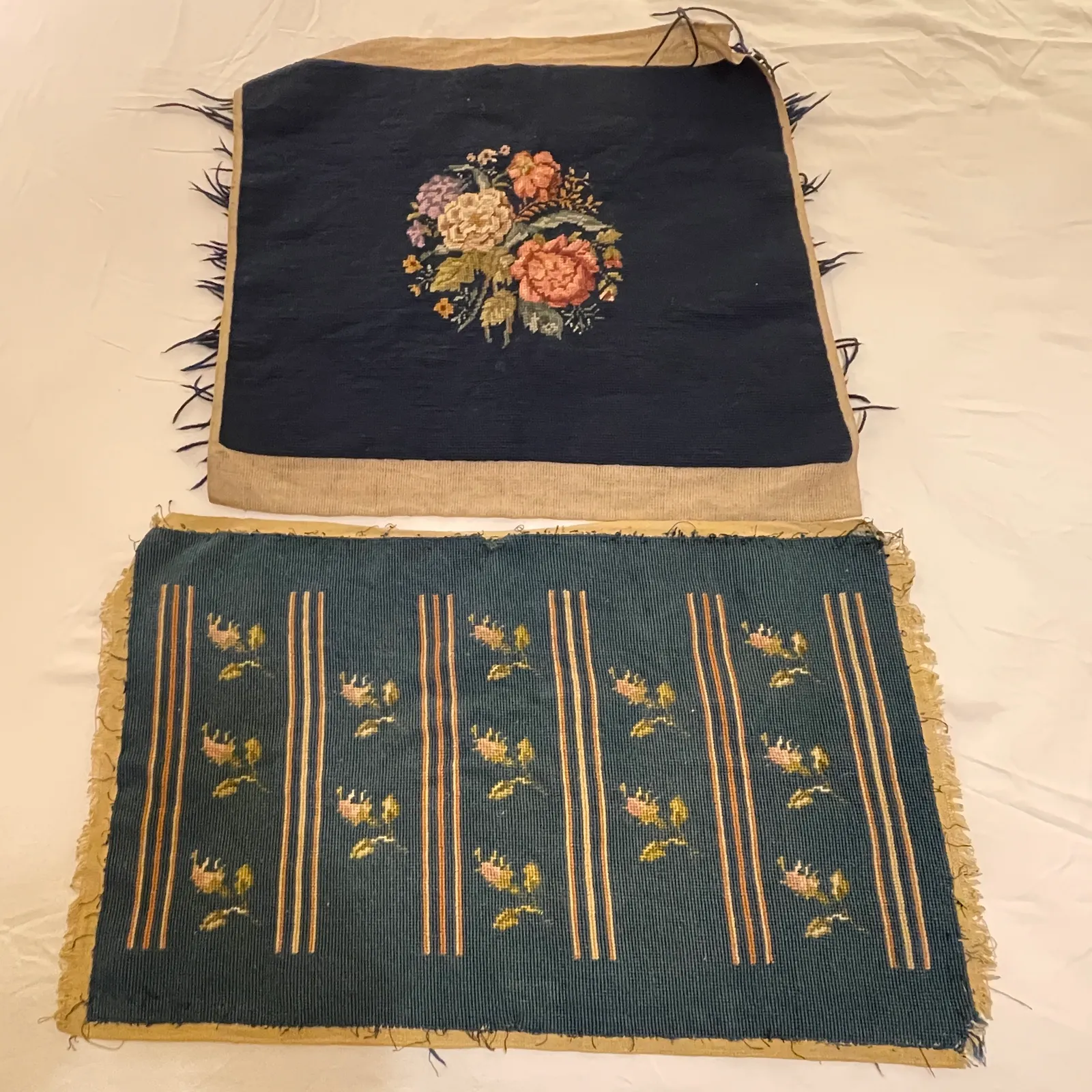 Vintage Needlepoint Chair Upholstery Panels - Sterling Silver, Stones & Seattle History Estate Auction and 0% buyers premium! | Ocean Bid Auction