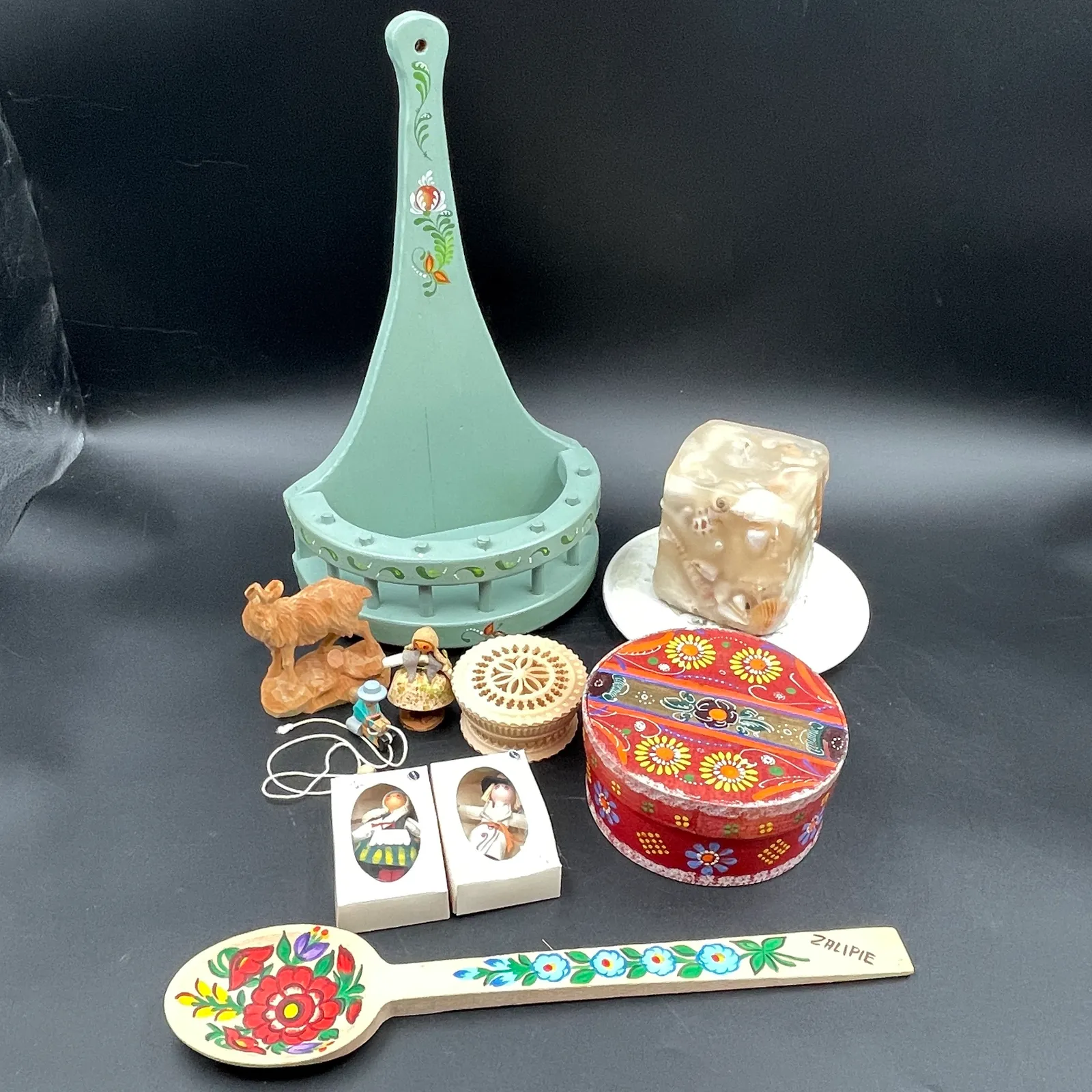 Vintage European Folk Art Lot – Polish Dolls & Painted Woodcraft - Sterling Silver, Stones & Seattle History Estate Auction and 0% buyers premium! | Ocean Bid Auction