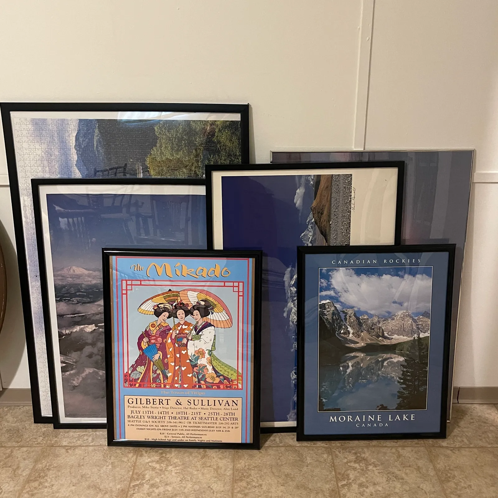 Framed Travel & Theater Posters – Tibet, Canadian Rockies, Mikado & Mountain Scenes - Sterling Silver, Stones & Seattle History Estate Auction and 0% buyers premium! | Ocean Bid Auction