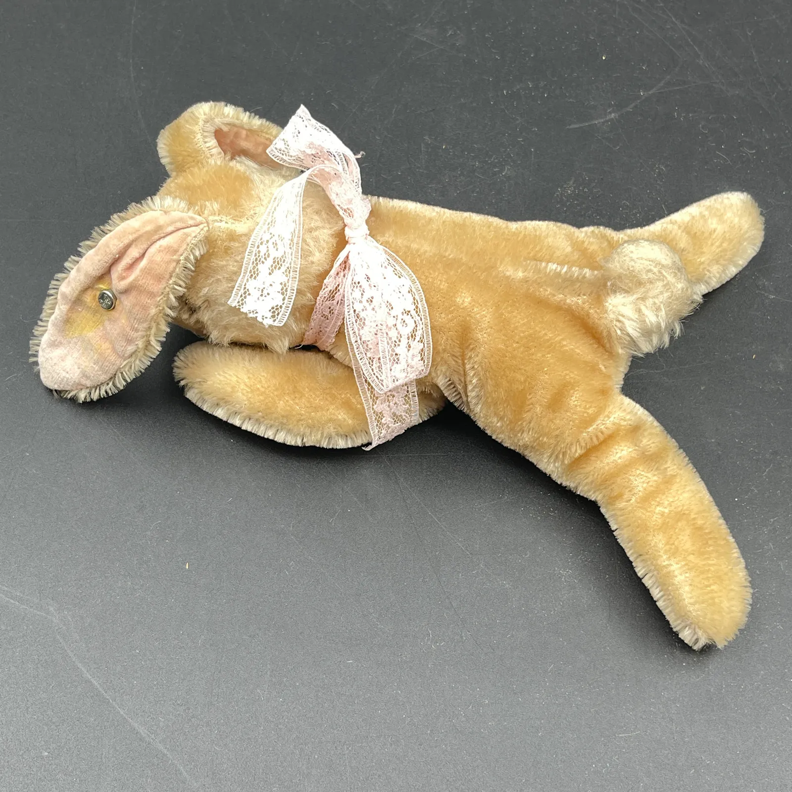 Vintage Steiff Hoppy Rabbit – Velvet Bunny, Button in Ear, c. 1950s–60s - Sterling Silver, Stones & Seattle History Estate Auction and 0% buyers premium! | Ocean Bid Auction