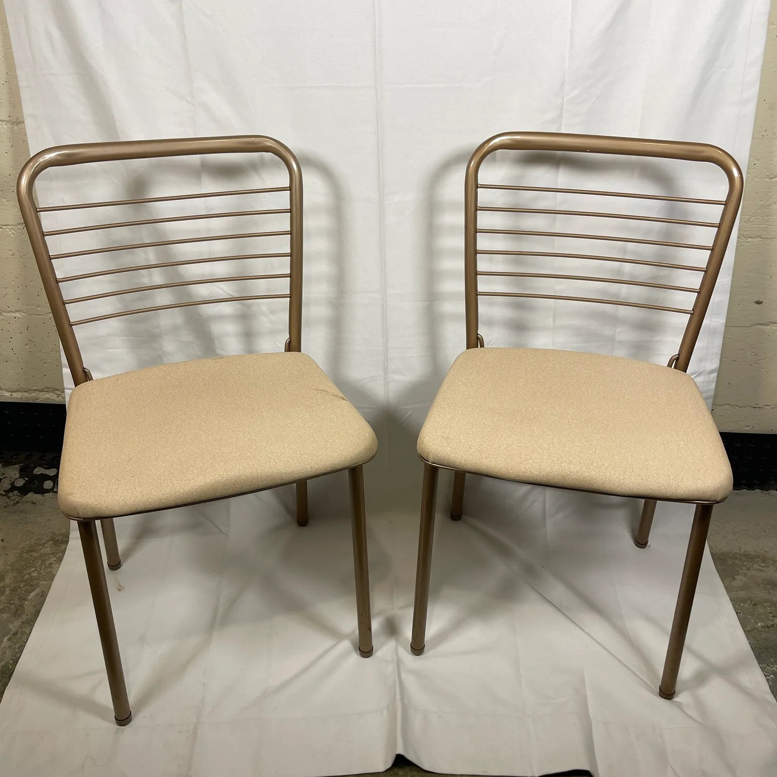 Pair Vintage Mid-Century Metal Kitchen Chairs - Sterling Silver, Stones & Seattle History Estate Auction and 0% buyers premium! | Ocean Bid Auction