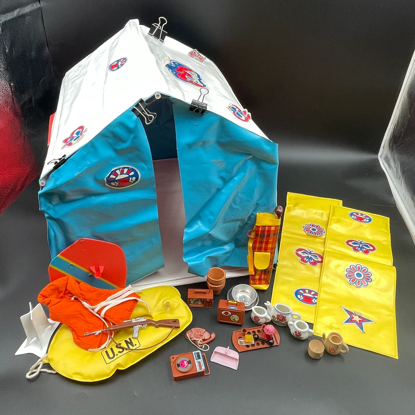 1971 Mattel Barbie Camp-Out Tent & Camping Accessories - Sterling Silver, Stones & Seattle History Estate Auction and 0% buyers premium! | Ocean Bid Auction