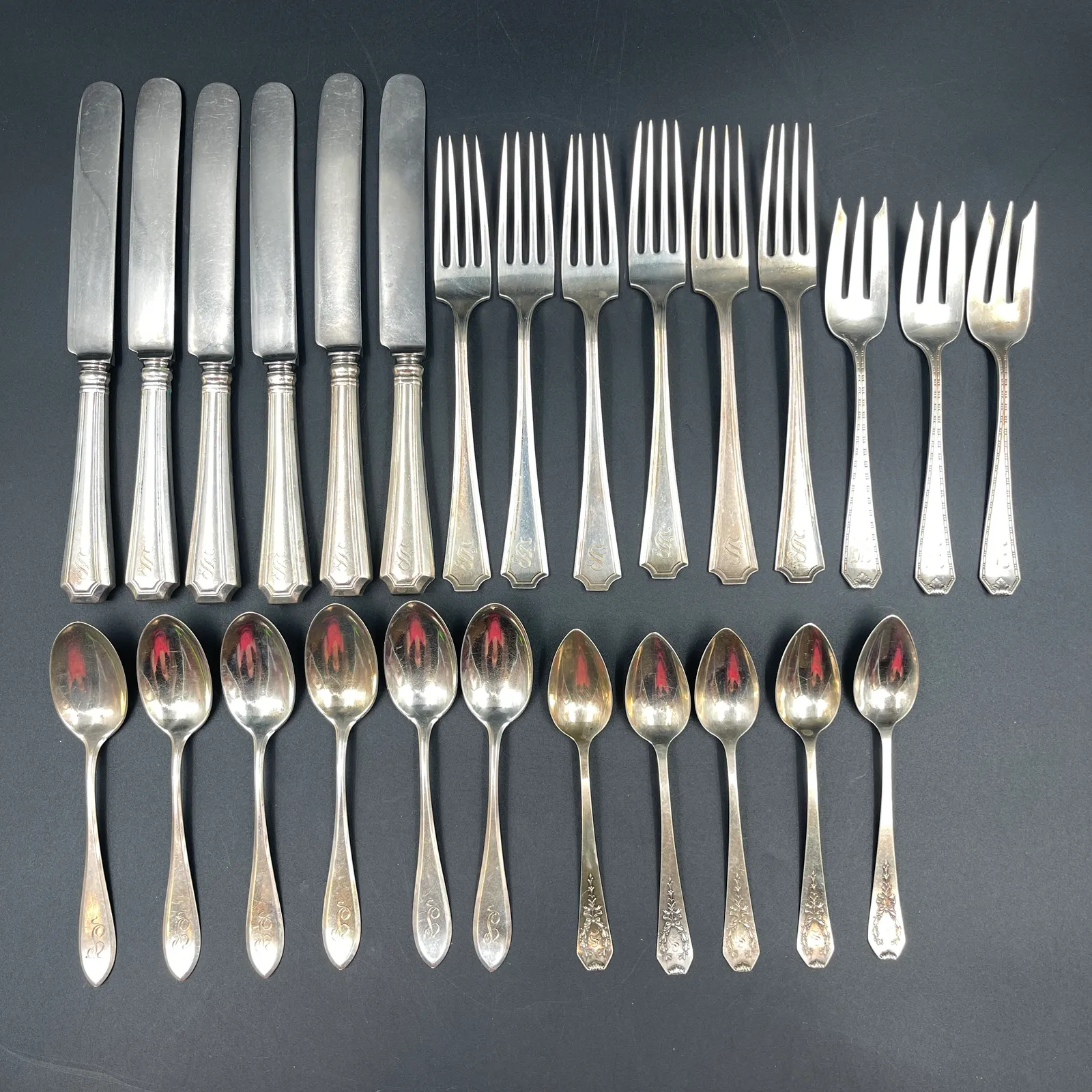 26 Pc Antique Sterling Flatware – Durgin Fairfax, Whiting Madam Jumel & More - Sterling Silver, Stones & Seattle History Estate Auction and 0% buyers premium! | Ocean Bid Auction