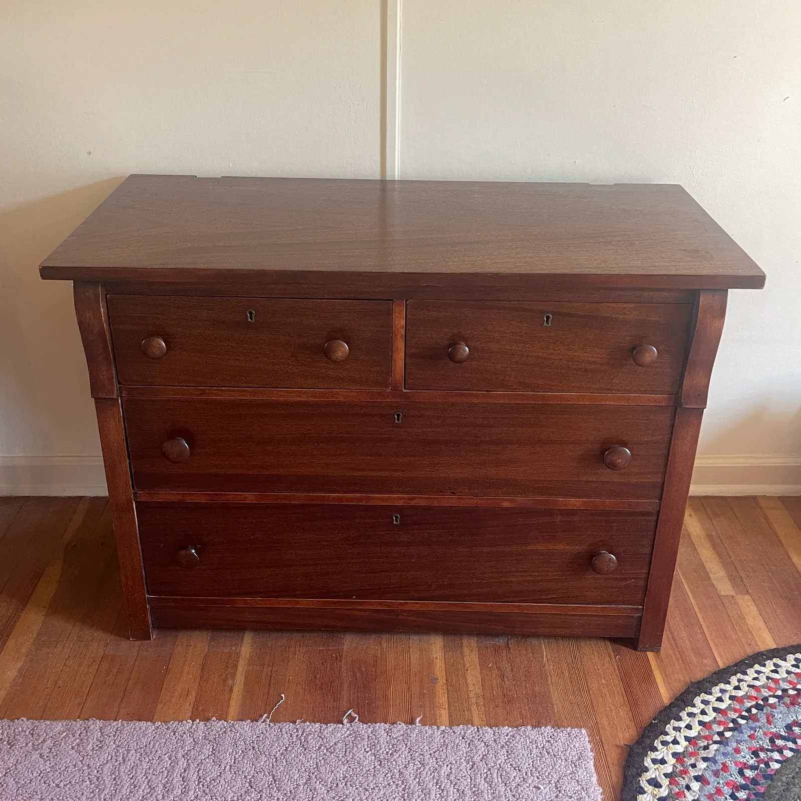 Antique Mahogany Four-Drawer Chest - Sterling Silver, Stones & Seattle History Estate Auction and 0% buyers premium! | Ocean Bid Auction