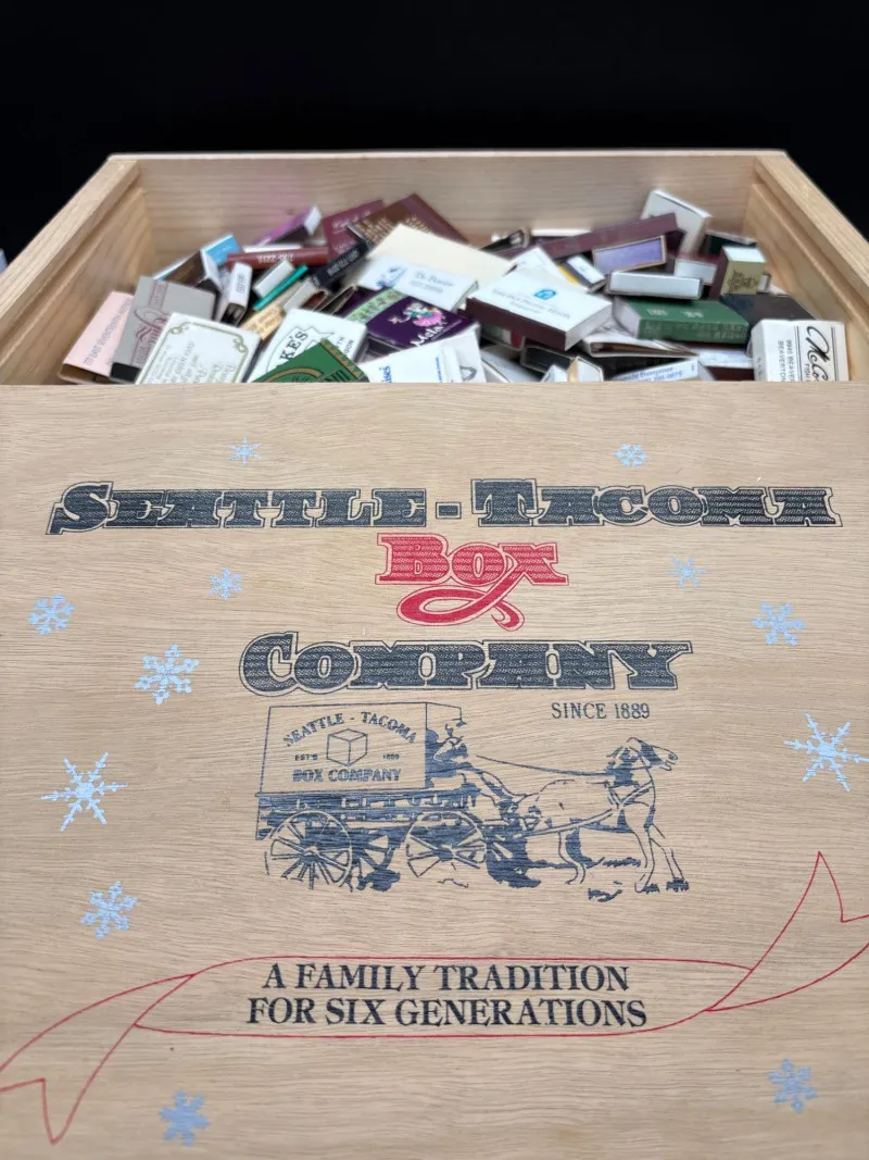 Large Vintage Matchbook Collection in Seattle-Tacoma Box - Newcastle Estate Collection - STERLING SILVER, GOLD TEETH, Antiques & Collectibles | Ocean Bid Auction