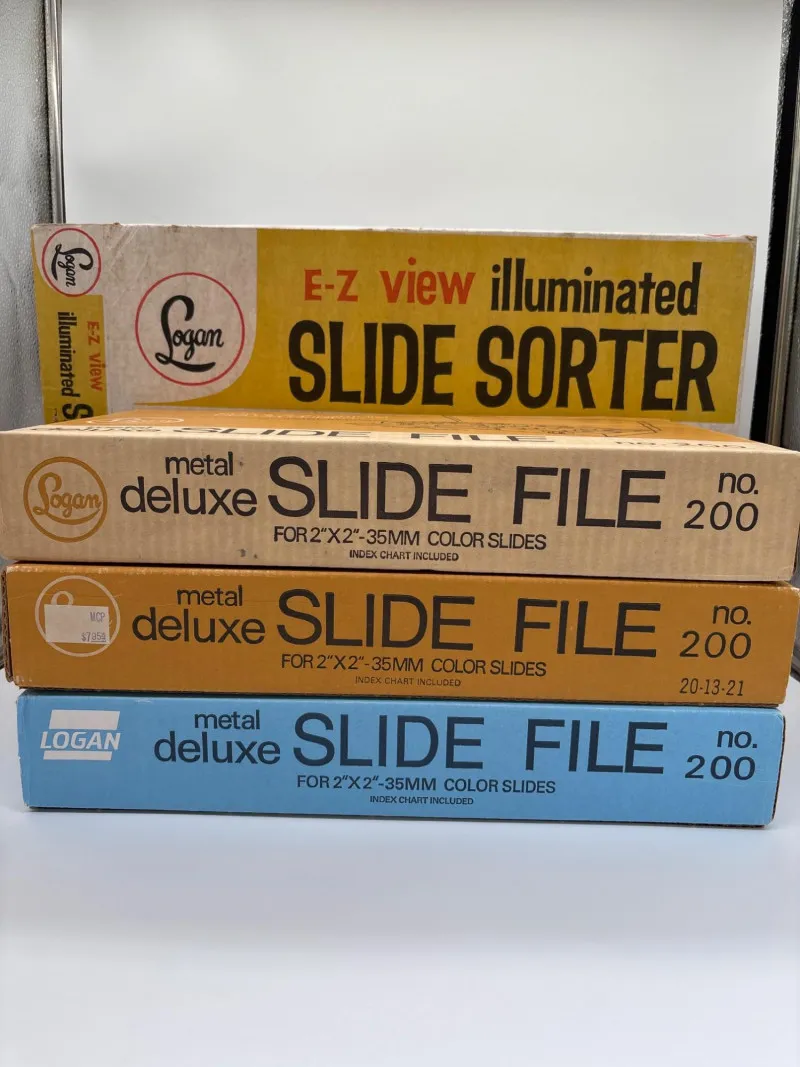 Logan Illuminated Slide Sorter & Three Metal Deluxe Slide Files - Newcastle Estate Collection - STERLING SILVER, GOLD TEETH, Antiques & Collectibles | Ocean Bid Auction