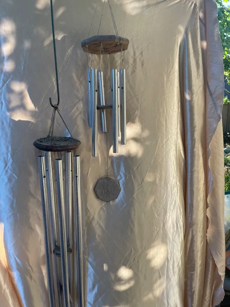 Vintage Aluminum Wind Chimes with Hook - Newcastle Estate Collection - STERLING SILVER, GOLD TEETH, Antiques & Collectibles | Ocean Bid Auction
