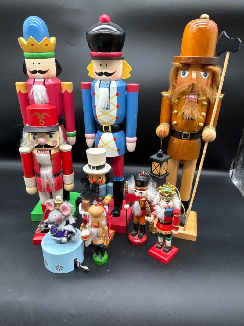 Nutcracker Parade! Vintage Wooden Soldiers & Holiday Figures - Newcastle Estate Collection - STERLING SILVER, GOLD TEETH, Antiques & Collectibles | Ocean Bid Auction