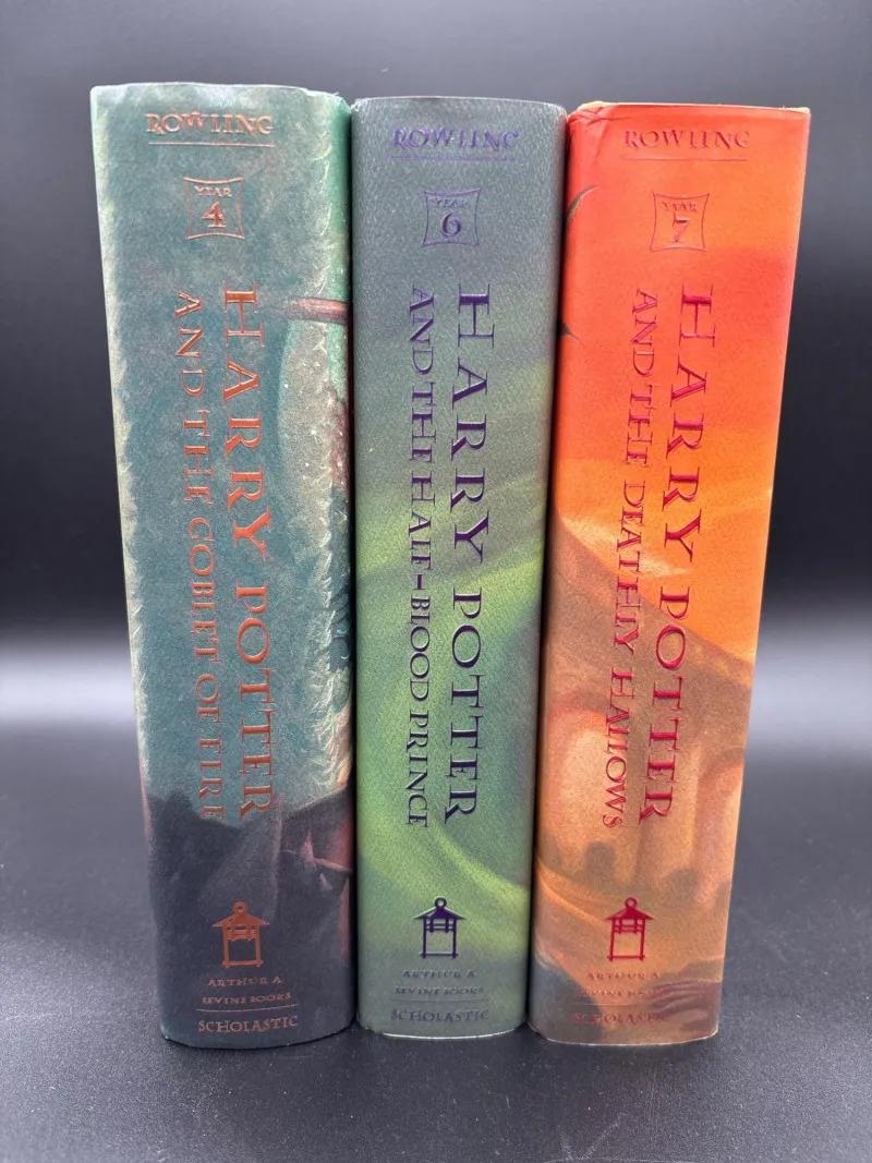 Harry Potter Hardcover Books Goblet of Fire, Prince & Hallows - Newcastle Estate Collection - STERLING SILVER, GOLD TEETH, Antiques & Collectibles | Ocean Bid Auction