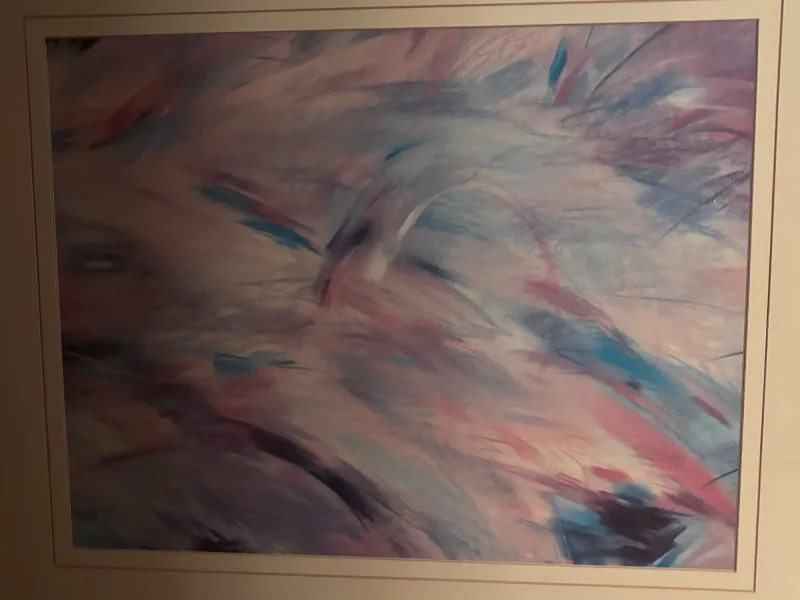 Abstract Pastel Motion Framed Art Print by Artex Inc. 28x34 - Newcastle Estate Collection - STERLING SILVER, GOLD TEETH, Antiques & Collectibles | Ocean Bid Auction
